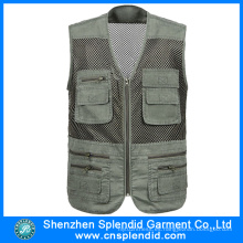 Garment Factory Multi Pocket Journalist Chaleco Hecho en China